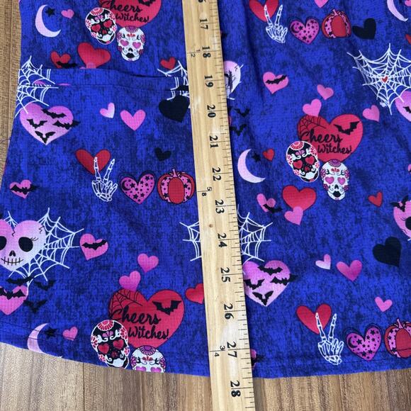Cheers‎ Witches HeartSoul Scrubs Print V Neck Top Halloween XL NEW NWT - Picture 7 of 7